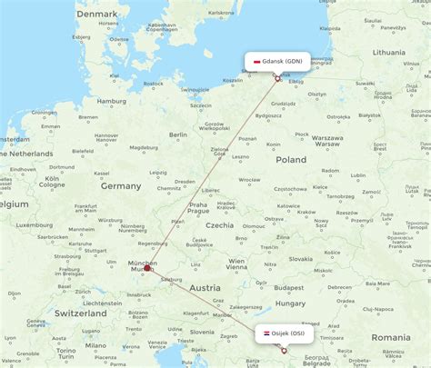 All Flight Routes From Osijek To Gdansk Osi To Gdn Flight Routes