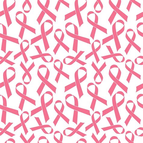 Premium Vector Pink Ribbon Seamless Pattern Cancer Medical Background