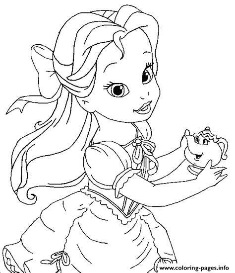 Belle As A Child Disney Princess 9e65 Coloring Page Printable