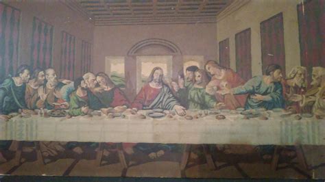 Vintage 1960's The Last Supper Michelangelo Paint by Numbers 27" x 14 ...