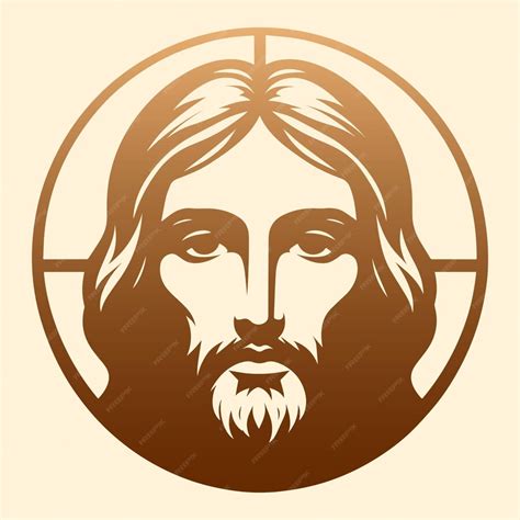 Premium Vector Detailed Jesus Face Silhouette