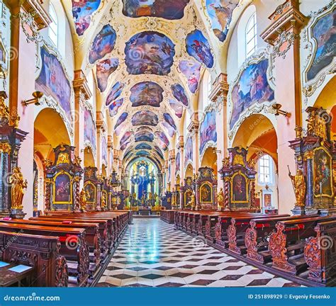 Splendid Interior Of Strahov Monastery On March 6 In Prague Czech