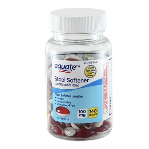 Equate Stool Softener Docusate Sodium 2 Tone 100mg Softgels 140 Count