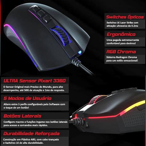 Mouse Gamer Redragon King Cobra Chroma Rgb Dpi Switch A Laser