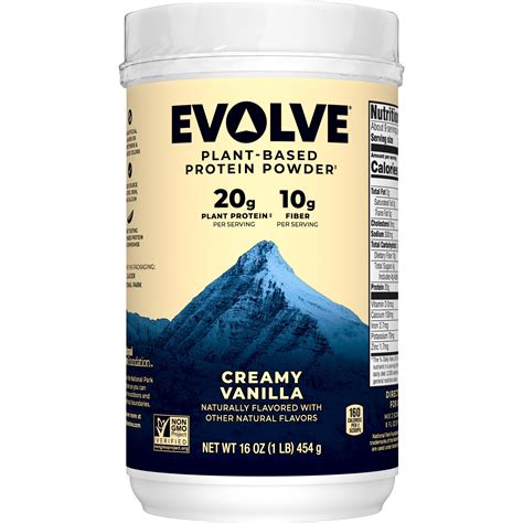 Evolve Creamy Vanilla Flavored Plant Based Protein Powder Smartlabel™