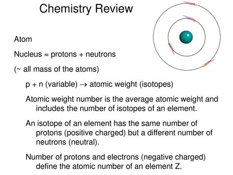 Chemistry Review Atom Nucleus Protons Neutrons Ppt Download