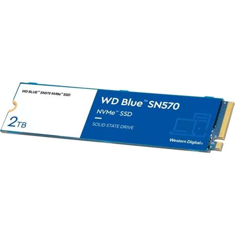 WD Blue SN570 2 To SSD Bleu Blanc WDS200T3B0C M 2 2280 PCIe Gen3 X4