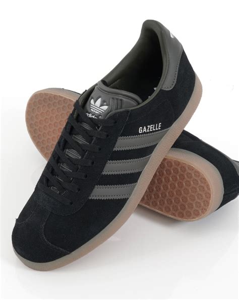 Adidas Gazelle Trainers Black Grey Gum S Casual Classics