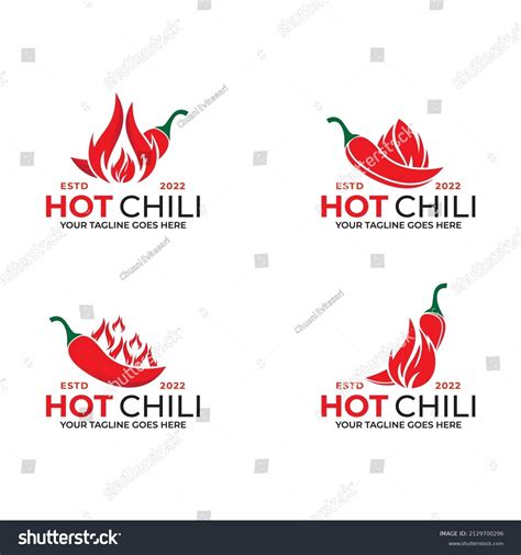 Red Hot Chili Logo Designs Concept Stock Vector Royalty Free 2129700296 Shutterstock