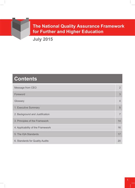 Pdf The National Quality Assurance Framework For Further And Higher