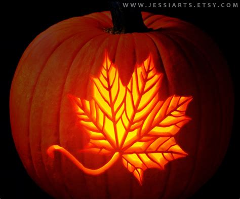 Printable Pumpkin Carving Patterns Leaves