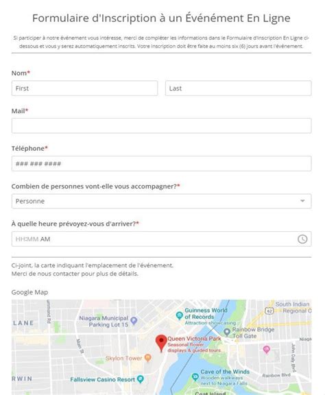 Formulaire D Inscription Un Ev Nement En Ligne