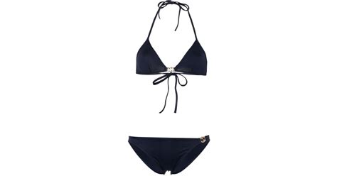 Gucci Gg Triangle Bikini Set In Blue Lyst