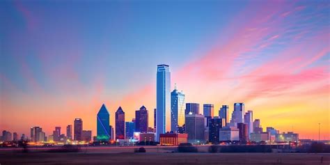 Dallas skyline showcasing the iconic Reunion Tower and downtown highway ...