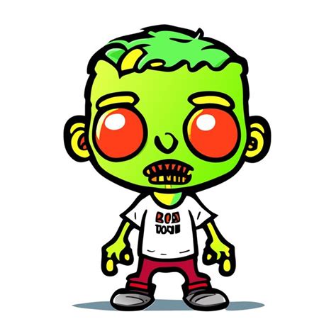 Vetor De Personagem Zumbi Estilo Mascote Para Marketing Vetor Premium