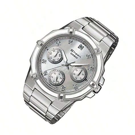 Casio SHEEN Waterproof Stainless Steel Strap Analog Mother Of Pearl