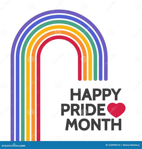 Happy Pride Month Poster Lgbtq Rainbow Flag Stock Vector