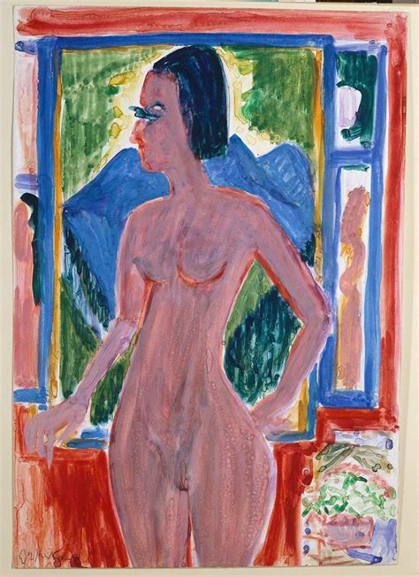 Naked Woman At The Window By Ernst Ludwig Kirchner Artvee