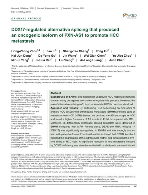 PDF DDX17regulated Alternative Splicing That Produced A Novel