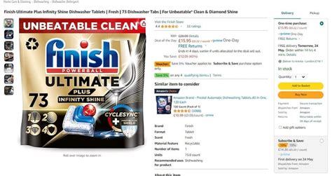 Finish Ultimate Plus Infinity Shine Dishwasher Tablets 73 Dishwasher