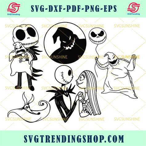 Jack Skellington Bundle SVG Oogie Boogie SVG Zero SVG Sally SVG Check