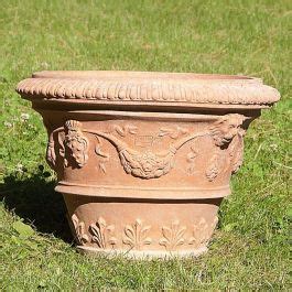 Impruneta Terracotta Vaso Medici Decorato Runder Pflanztopf Mit