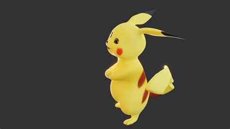 D Model Pikachu Pokemon Rigged D Model For Blender Vr Ar Low