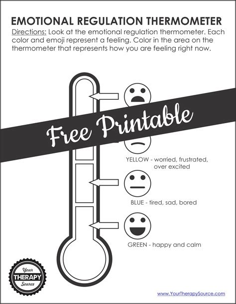 Emotion Regulation Worksheet PDF Packet - FREE - Your Therapy Source