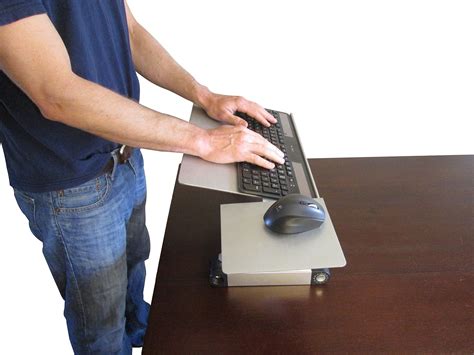 Workez Keyboard And Mouse Tray Ergonomic On Desk Riser Stand Adjustable