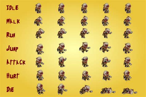 2D Fantasy Zombie Character Sprite CraftPix Net