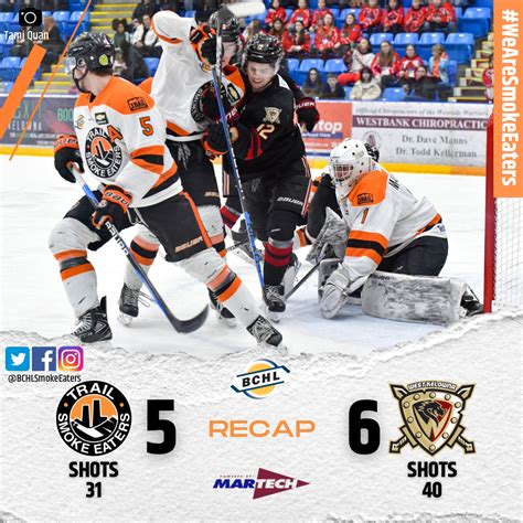 Recap Smoke Eaters Erase First Period Deficit But Fall In Ot