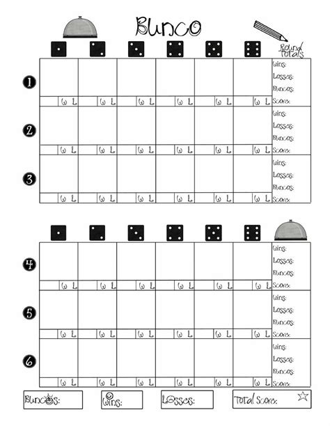 Bunco Score Sheets Printable Free Printable Word Searches