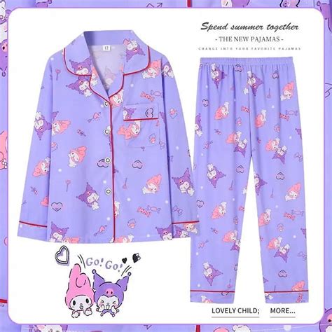 Conjunto De Pijama Infantil Fofo Dos Desenhos Animados Sanrio Kuromi