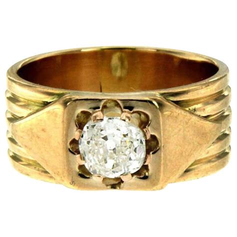 Retro Diamond Gold Band Ring For Sale at 1stDibs