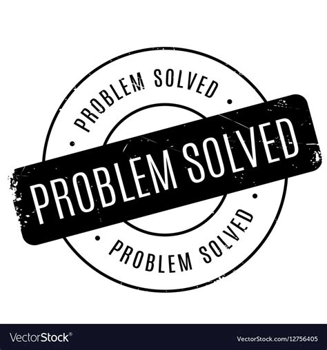 Problem Solved Rubber Stamp Royalty Free Vector Image