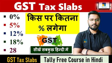 GST Tax Slabs 0 5 12 18 28 कस पर कतन लगग Tally