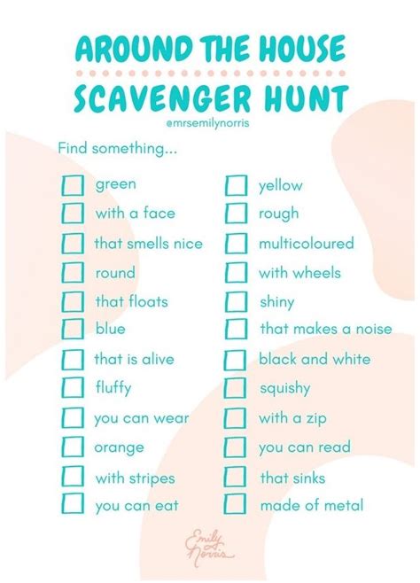 Scavenger Hunt Printable For School Age Scavenger Hunt Rainy Day