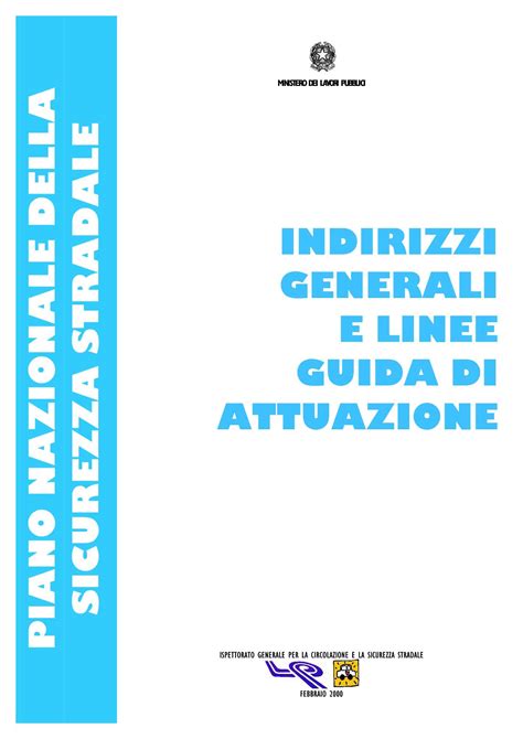 Piano Nazionale Della Sicurezza Stradale Legislazione Dispense