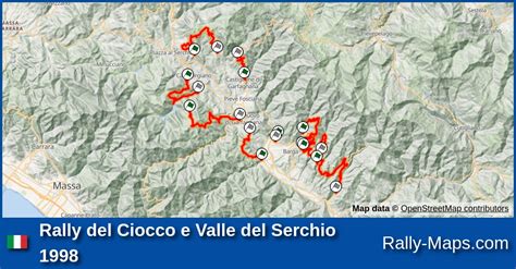 Streckenverlauf Rally Del Ciocco E Valle Del Serchio 1998 ERC