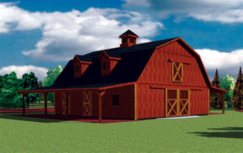 Plans to build Gambrel Roof Pole Barn Plans PDF Plans