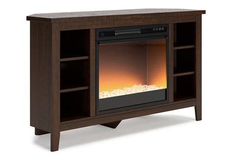 Camiburg Corner TV Stand with Electric Fireplace