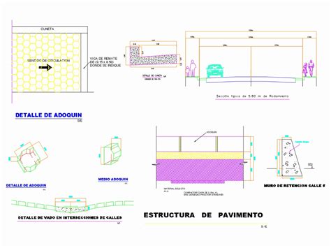 Calle Pavimentada Con Adoquines En Autocad Cad 10365 Kb Bibliocad