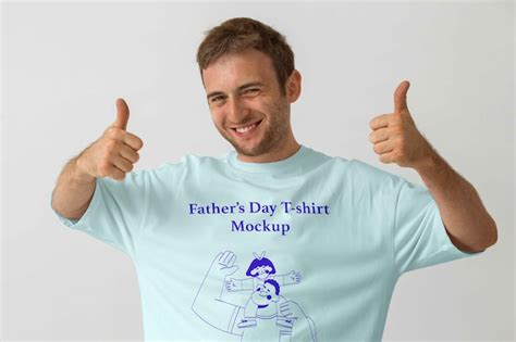 Premium Psd Man Wearing Fathers Day T Shirt Mockup