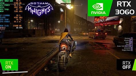 Gotham Knights Highest Settings Ray Tracing On Vs Off Dlss P