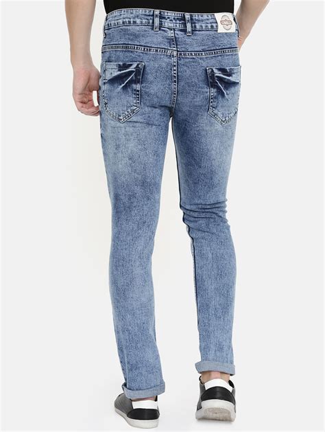 Buy Online Blue Stone Washed Ripped Denim Jeans From Clothing For Men