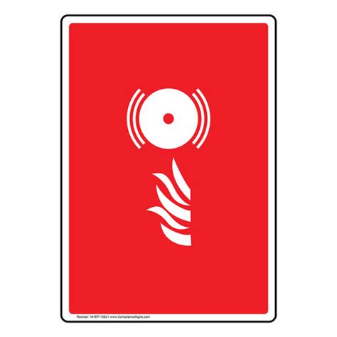 Vertical Sign Fire Alarm [graphic Only] Fire Alarm Glow Red