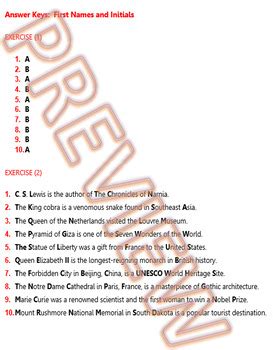 Capitalization Worksheets: First Words, names & Initials. Word Doc. HS ... 