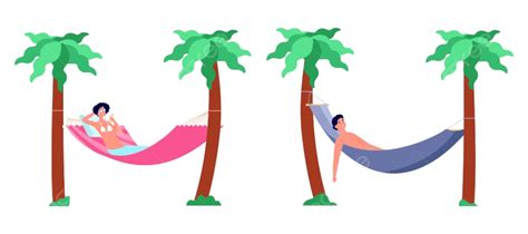 Summer Beach Vacation Vector Hd Png Images Beach Hammock Rest Summer Vacation Man Sand Male