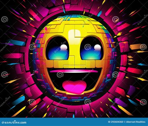 An Image Of A Disco Ball With A Smiley Face On It Stock Illustration