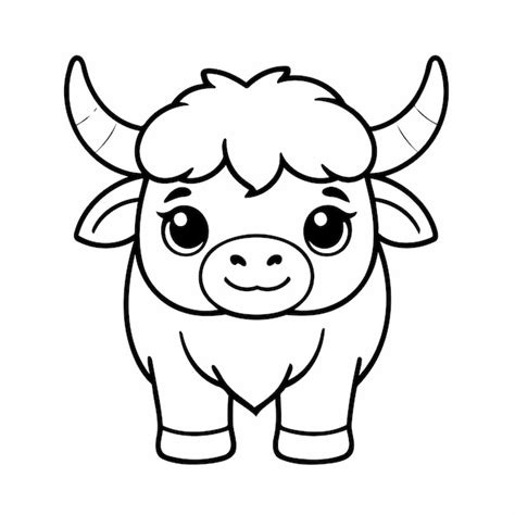 Ilustraci N Vectorial Sencilla Del Dibujo De Yak Para La Actividad De